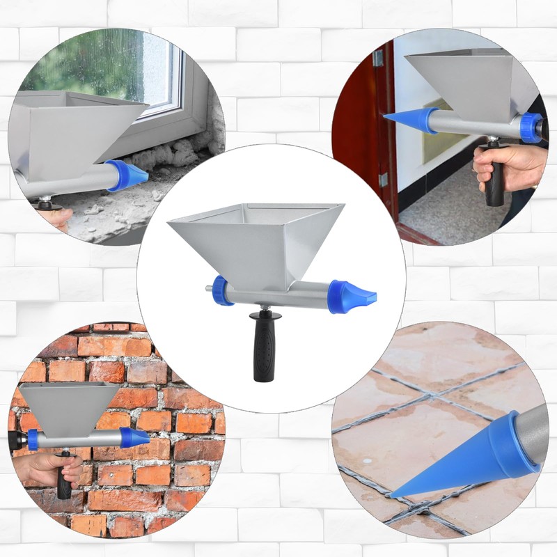 Auger Mortar Caulking Gun,All-Metal Portable Pointing Grouting Caulking Sprayer With