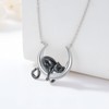 SLIACETE Black Cat Moon Necklace Black Cat Pendant Necklace Gift