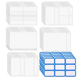 Pack of 20 A5 6 Holes Binder Bags, Document Bag, Plastic Binder Zip Folder, Folder Pockets, Document Folder, Waterproof for Bills, Cards, Files