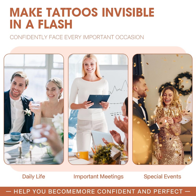 BUCICE 10Pcs Waterproof Tattoo Cover Patch - Ultra-Thin Second Skin