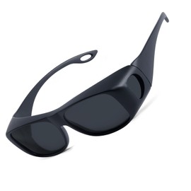 SKYFUN Polarized Sunglasses, Over Glasses, UV 400, UV Protection, Driving, Fishing, Men's, Women's, black/smoke lens