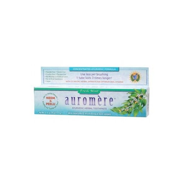 AUROMERE Toothpaste - Ayurvedic Fresh Mint 117g