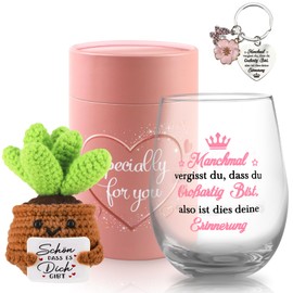 TUZELIYA Geschenke für Freundin - 550ml / 19oz Weingläser Geburtstagsgeschenk für Frauen - Personalisierte Geschenke für Beste Freundin - Geschenkideen für Frauen Mama Kollege - Dankeschön Geschenk