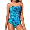 Yonique Womens Strapless One Piece Swimsuit Tummy Control Bandeau Bathing