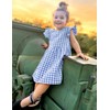 AGQT Baby Girls Plaid Dress Gingham Fly Sleeve Backless Summer