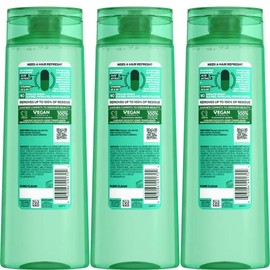 Garnier Fructis Pure Clean Champú purificador, sin silicona, 12.5 onzas líquidas, 3 unidades (el embalaje puede variar)