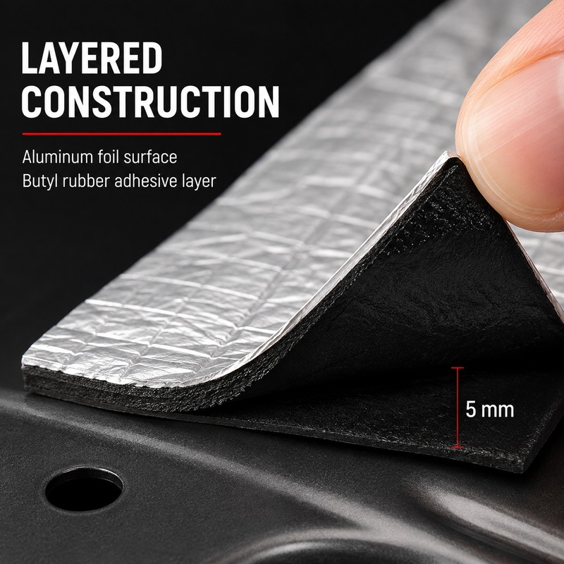 10-Pack 5mm Car Sound Deadening Mats, 9.84 × 7.09-Inch Foil