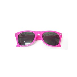 Kizrr - Kids - Classic Unisex 80'S Retro Style Neon Glossy Sunglasses - Party Favours/Goody Bags/School Graduation/Bag Fillers - [30% Less plastic] (Fuchsia)