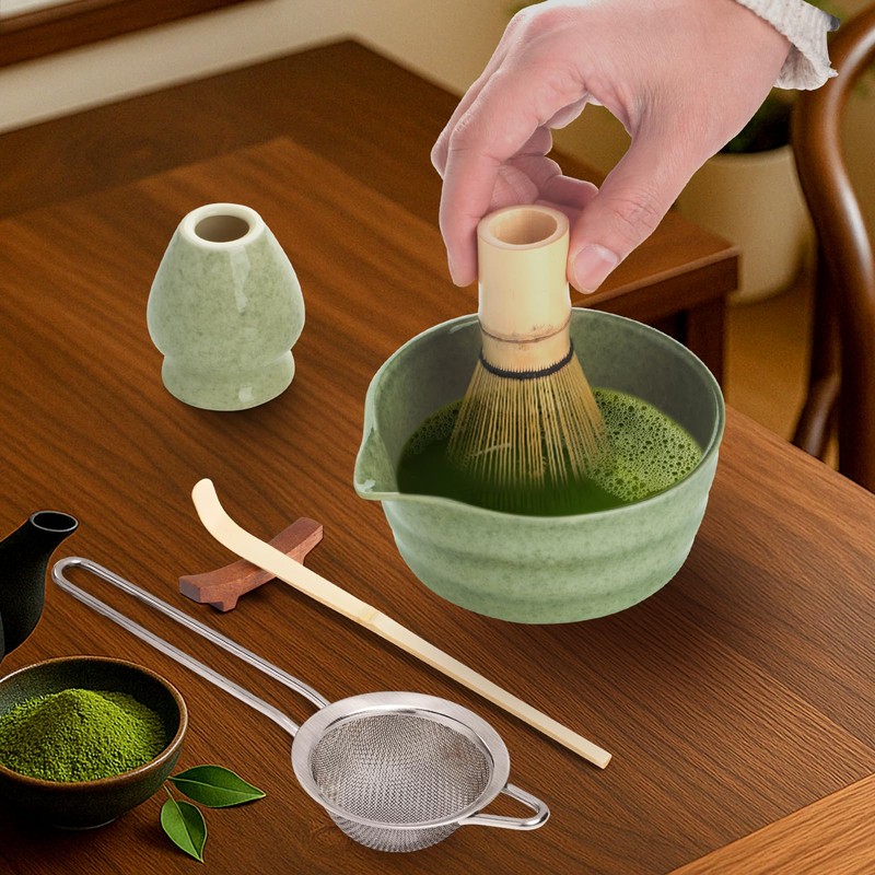 Matcha Set, Includes Matcha Bowl, Matcha Bamboo Tea Whisk, Whisk