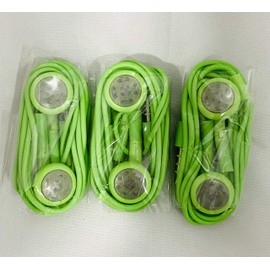 Green Headphones Earbuds 3.5mm in-Ear Headset with Microphone Earphone - Excellent sound quality - 3 Hands free calling