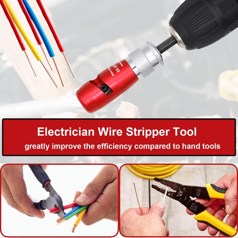 ACCYPRO Wire Stripper for Drill,Wire Stripper for 14-12-10-8-6 AWG,Wire Twisting