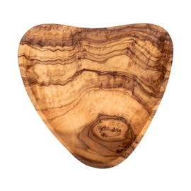 Olive Wood Bowl Approx. 17 x 17 cm Heart Wooden Table Decoration Bowl Unique Snack Bowl Heart Shape Love Love