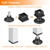 uxcell 8Pcs Inserts for Square Tubes with Leveling Feet, for