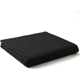 YnM Exclusive 40 lbs Weighted Blanket, Extra Heavy Cotton Bed Blanket for Two Persons, Ideal for Queen or King Bed (88x104 Inches, 40 Pounds, Black)