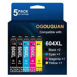 OGOUGUAN 604 604XL Ink Cartridge Replacement for epson604XL for XP-2205 XP-4200 XP-3200 XP-3205 XP-2200 XP-4205 WF-2935 2930 2910 2950DWF(2×Black, 1×Cyan, 1×Magenta, 1×Yellow)