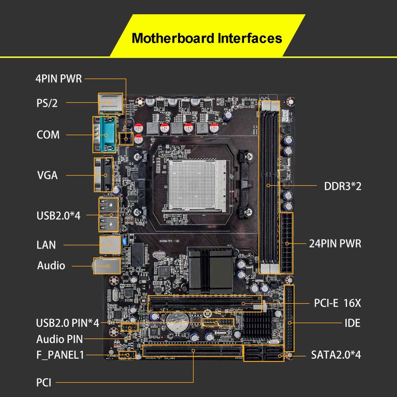 Computer Motherboard LGA938 CPU Support AMD AM3, FX Series Processors