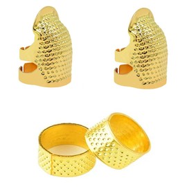 4 Pcs Finger Protector Sewing Thimble Sewing Tools Protector Guard Finger for Embroidery Needlework Retro Hand Quilting Working
