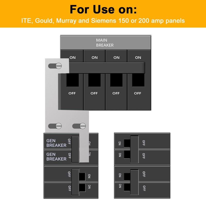 Generator Interlock Kit Compatible with ITE,Gould and Murray 150or 200Amp