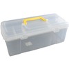 Whitefurze Utility Box with Yellow Handle, Natural, 5 Litre