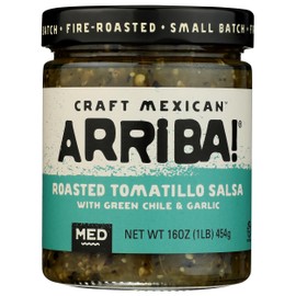 Arriba! Medium Green Salsa, 16-Ounce Glass (Pack of 6)