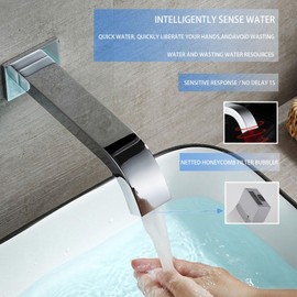 Wall Mount Automatic Sensor Faucet Dc Powered Bathroom Faucets Touchless Hands Free Automatic Sensor Bathroom Faucet Bathroom Sink Tap,Home and Commercial