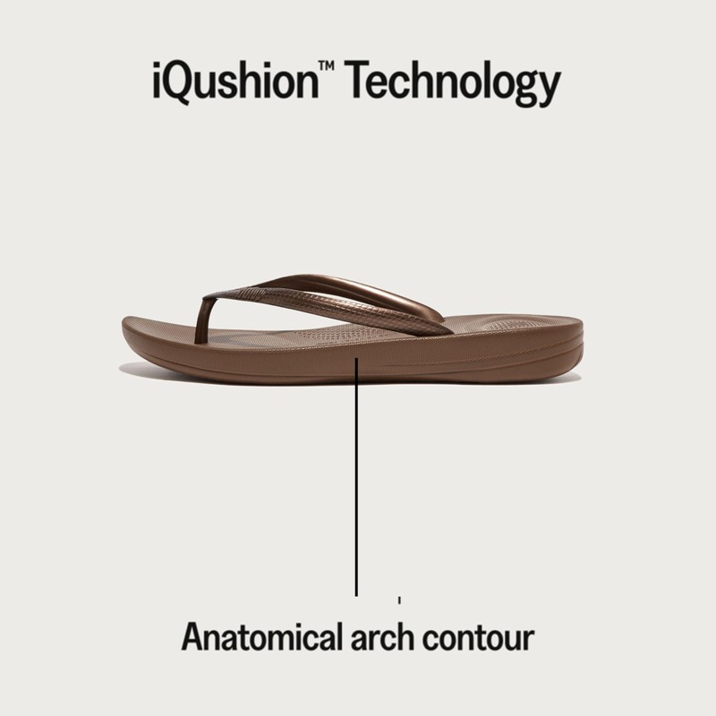 Fitflop Fitflop Women's iqushion Ergonomic flip-Flops, Bronze, 6 UK
