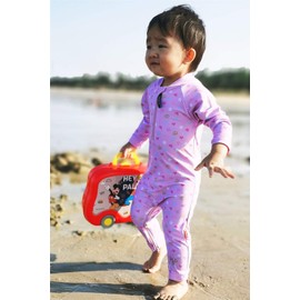 Toddler Star UPF 50+ Protection Swimsuit Baby Cute Crown Bathing Suit Crotch Zipper for Easy Diaper Changes 18-24 Months