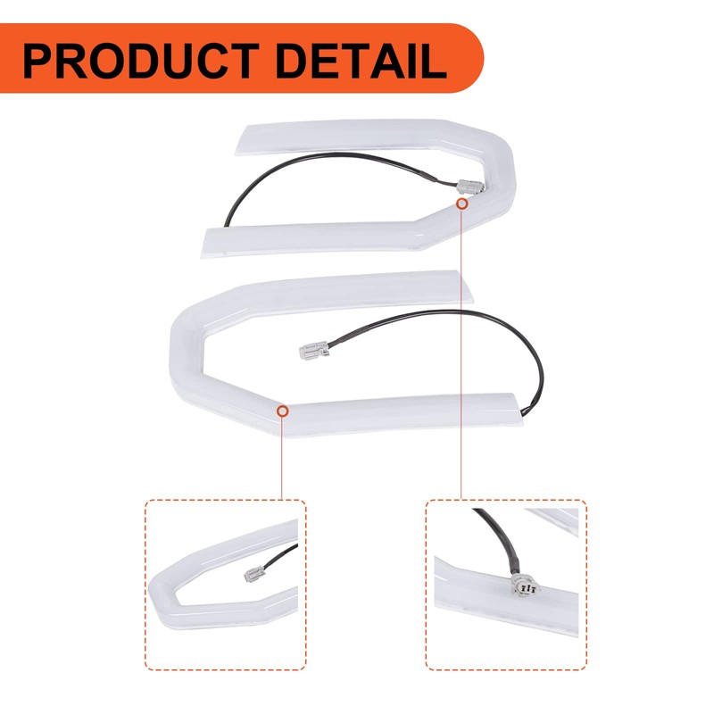 ECOTRIC LED Lights On Front Hood Bumper Grill Compatible with