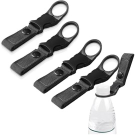 Plastic Bottle Holder with Carabiner, Plastic Bottle Cover, For Walks, Outdoors, Foldable, Black, Lightweight, Portable, Separate, Removable, Drink Holder, Easy to Take Off, Outdoor Equipment, Set of