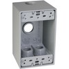 TayMac SD450S Weatherproof Box, 1-Gang, (4) 1/2-Inch Outlets, Deep, Gray