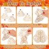 Leinuosen 72 Pcs Fall Crafts Set Large Wooden 3D Pumpkin