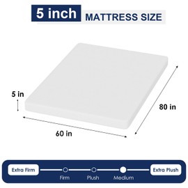 FDW 5 Inch Bamboo Charcoal Queen Cooling Gel Memory Foam Mattress/Breathable Bed Mattress/Medium-Firm/Pressure Relief/CertiPUR-US Certified/Mattress in a Box, Queen