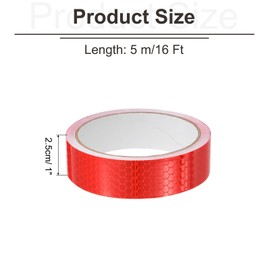 QUARKZMAN Reflektierendes Band Vorsicht Warnung Aufkleber Klebeband, 1 Zoll x 16 Fuß Wasserdichtes PVC Markierungsband für Anhänger Motorradstufen Boote Außenboden, Rot
