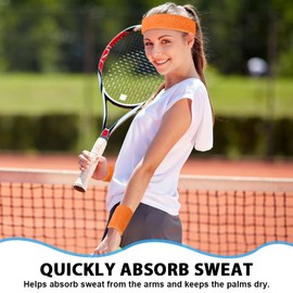 Udbrud Neon Sweatband Set, 15 Pieces 80s Headband 5 Colours Sweatband Headband Men & Women for Retro 80s 90s Party Carnival Running Jogging Tennis