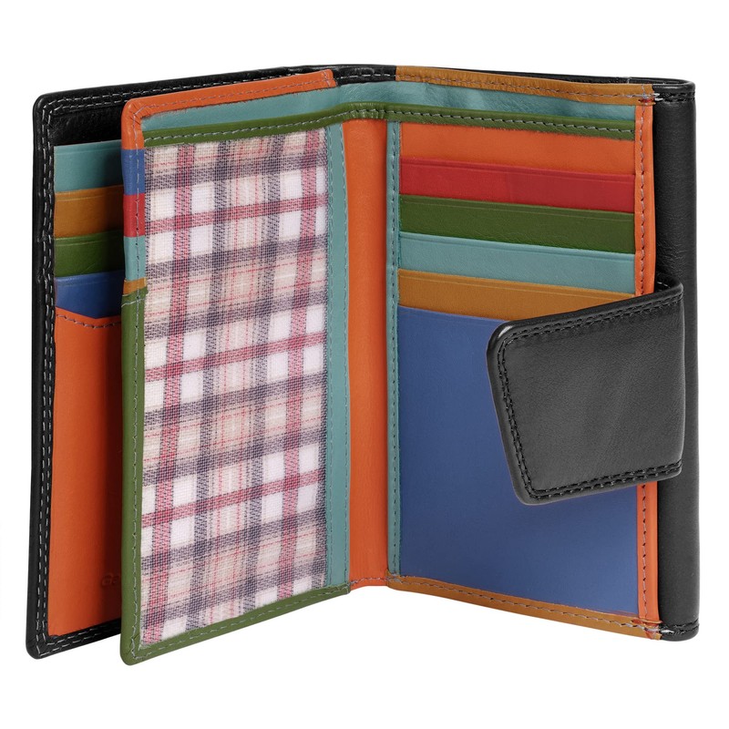 Samantha Look Genuine Leather Women's Wallet, Foldable Wallet with 14