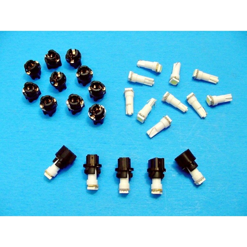 Lumiglow 15 White Mopar LEDs Lights Bulbs 3/8" Sockets Instrument