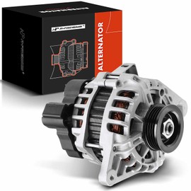 A-Premium Alternator Compatible with Hyundai Accent/Tucson 06-09, Tiburon 04-07 & Kia Rio 06-09, Spectra 04-06, Spectra5 2006, Sportage 05-10, 90Amp 12Volt CW 4-Groove Pulley, w/ 2 Prong Connector