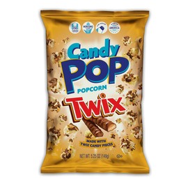 Snack Pop Twix Candy Coated Popcorn,Made with Real Twix Candy,Drizzled with Chocolate and Caramel,NON-GMO,5.25oz