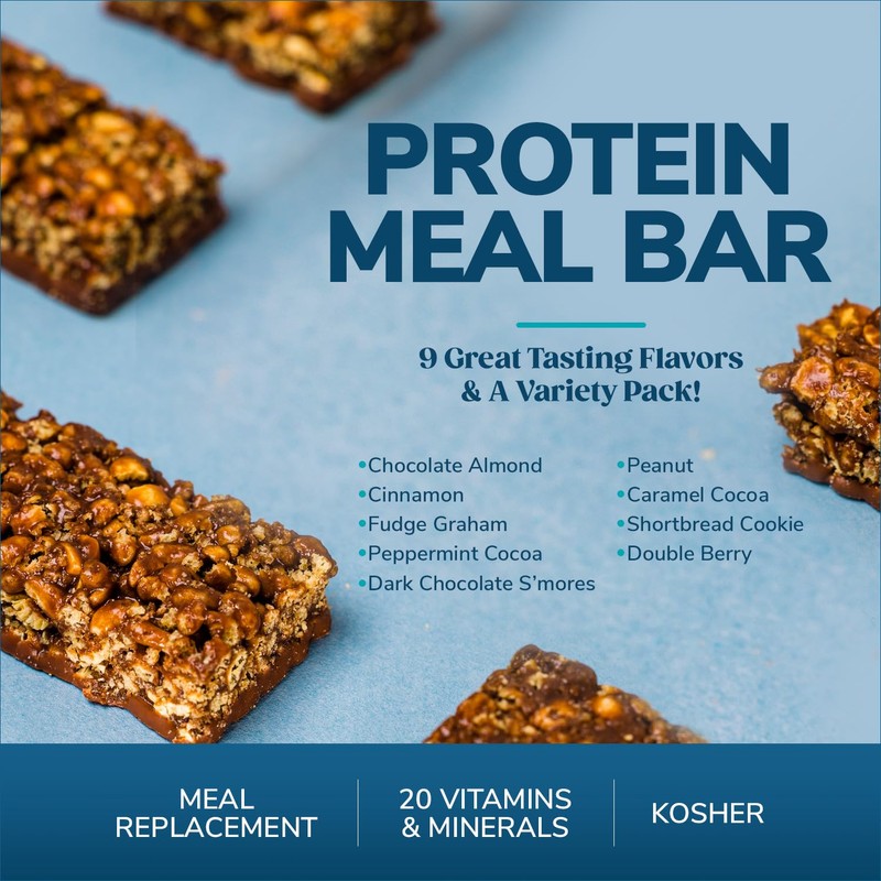 WonderSlim WonderSlim Meal Replacement Protein Bar, Variety Pack, 15g Protein,