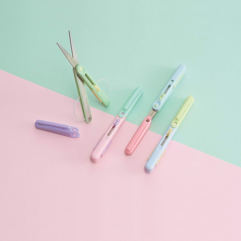 Reimei Fujii Scissors Compact Portable Scissors for Pen Cutting, Ambidextrous,
