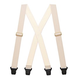 Suspender Store Airport-Friendly Undergarment Suspenders - 1.5-Inch Wide Soft Elastic - Nylon Clip - 60" for 6'4" to 6'9" tall - Tan