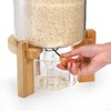 Tlence 5L Glass Rice Dispenser, Cereal Container with Bamboo Stand,
