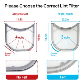 ADQ56656401 Dryer Lint Filter Upgraded Stainless Steel Mesh Screen for LG ADQ566564 and Ken-more Elite Dryer Lint Screen Replacement with Clothes Dryer Lint Vent Trap Cleaner Brush Part #PS3531962