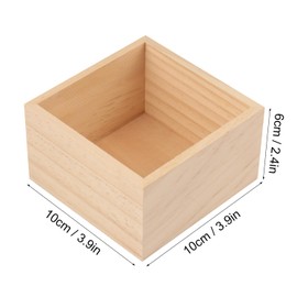 GNIEMCKIN 24 Pack 4 x 4 Inch Wooden Box, Unfinished Small Square Wooden Box, Rustic Wood Boxes, Organizer Storage Wood Boxes for DIY Crafts, Collectibles, Succulents, Desktop Drawer Decor
