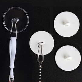 ZAAWUUT 20 Sets Adhesive Ceiling Hook,Sticky Wall Hook with Metal Buckle,Small Disc Lights Hanger Poster Holder for Party Wedding (20, Clear Silver)