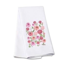 G2TUP Funny Kitchen Towels Dahlia Flower Flour Sack Dish Towel White Hand Towels Kit Perfect Housewarming Gift New Home (Dahlia Flower -kt)