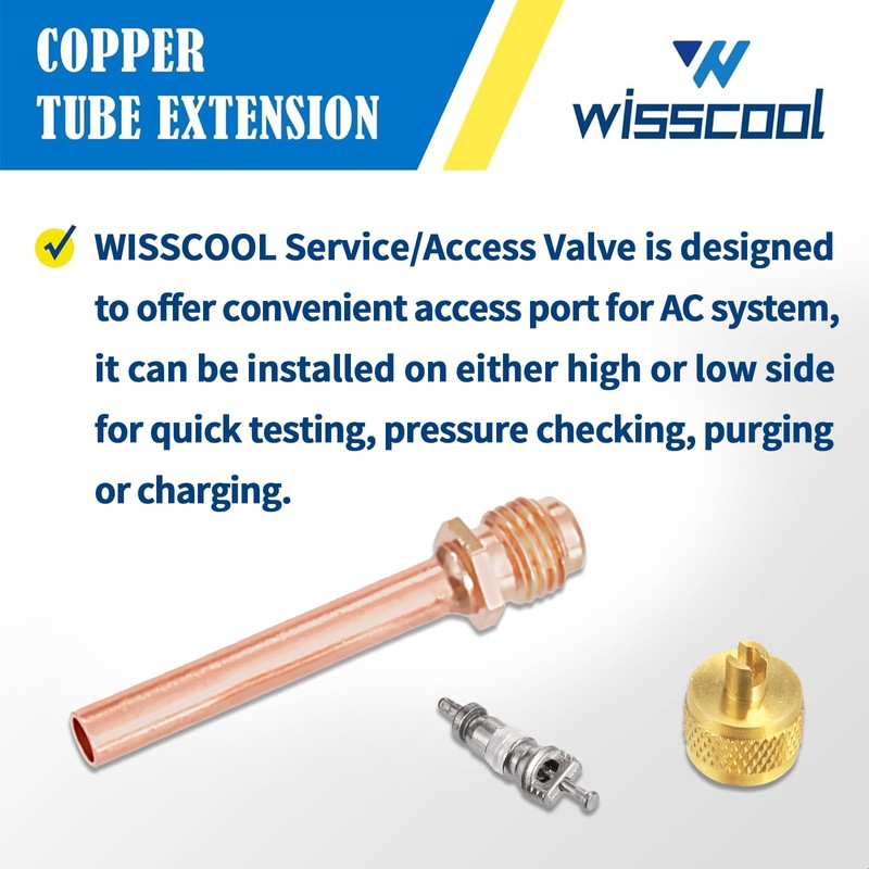 WISSCOOL 10PCS 1/4” HAVC AC Schrader Access Service Valve 1/4''