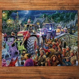 Gibsons 1000 Piece Jigsaw Puzzle for Adults Farmer Christmas Festive Countryside Scene – Eco-Friendly Sustainable B Corp Puzzle with Thick Pieces Made from 100% Recycled Board – Premium Gift