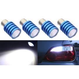 ICBEAMER 4 pcs BAY15d 1154 1157 1158 1493 2057 2357 7528 LED Replace Brake Tail Turn Signal light Bulbs [Color: White]