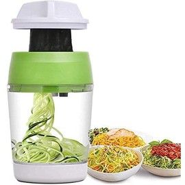 Cortador de Verduras, Espiralizador con 3 Cuchillas, Cortador en Espiral Compacto y Pesado para Cebollas, Zanahorias, Calabacines, Pepinos y Más, Fácil de Usar y Limpiar, Apto